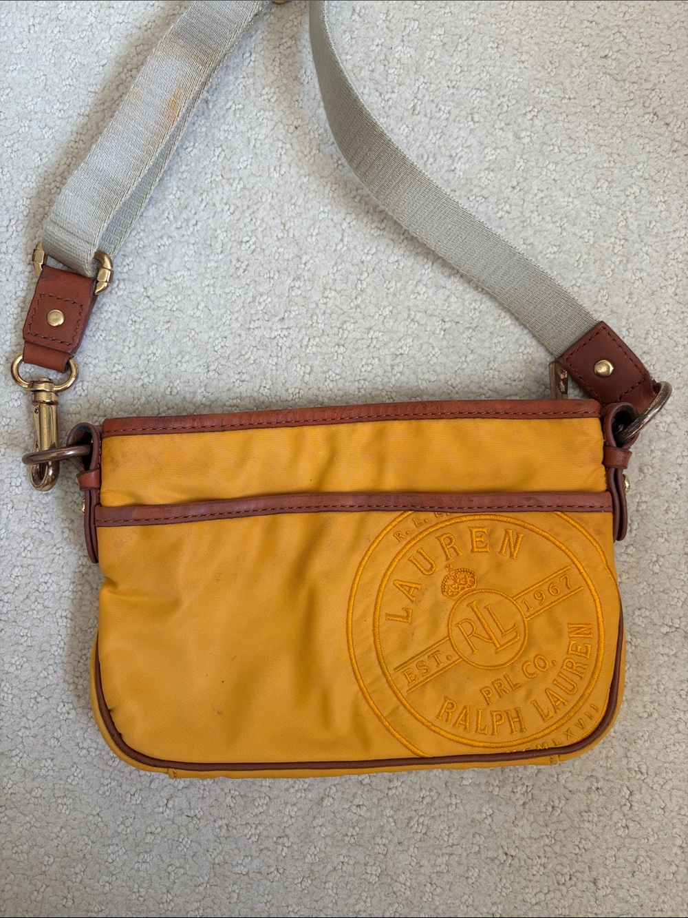 *Vtg* 2009 Ralph Lauren Leather-Trim Crossbody